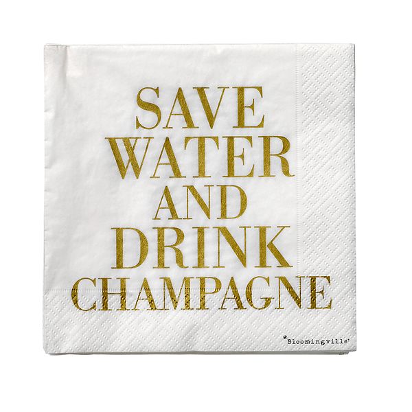 Save water drink champagne paper napkin