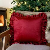 Aix pillowcase with frilled edge 45x45, cherry
