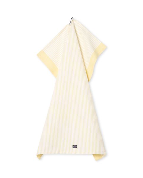 Striped Linen/Cotton Kitchen Towel, Yellow/White