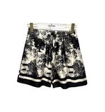 Shorts with Toile De Jouy print, black