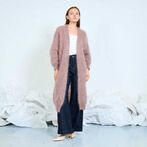 Long mohair cardigan, baby pink