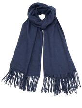 Scarf blended with cashmere, navy