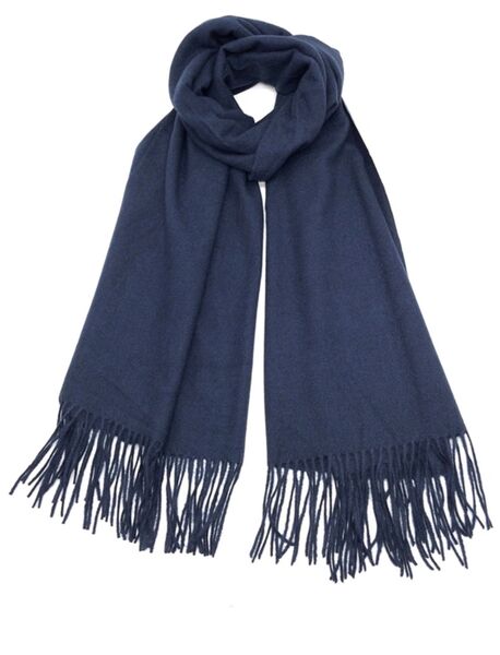 Scarf blended with cashmere, navy