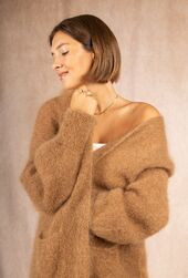 Long mohair cardigan, camel