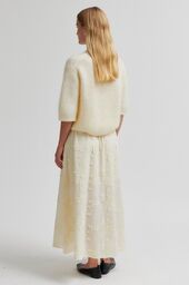 Andrea knit rib cardigan, alabaster gleam