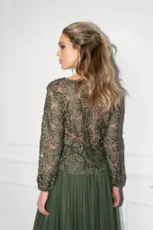 Rosette blouse, kaki