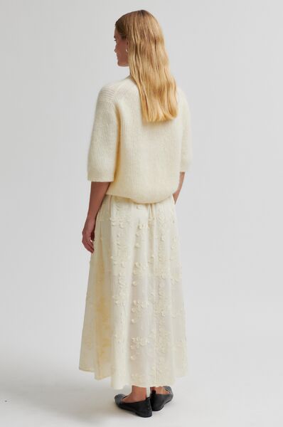 Andrea knit rib cardigan, alabaster gleam