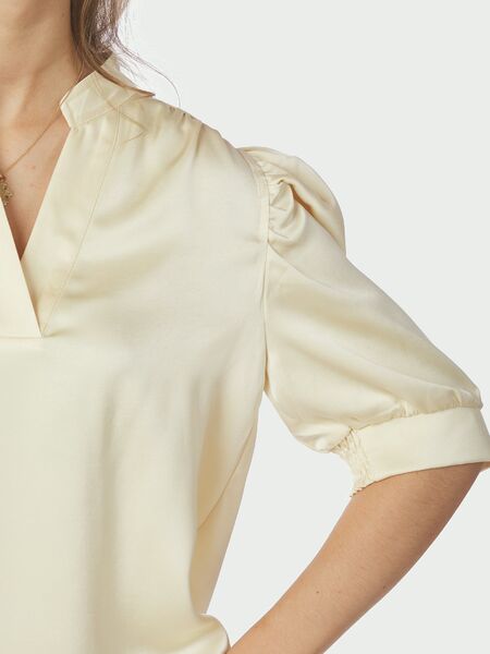 Roella heavy sateen blouse, light yellow
