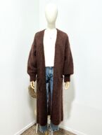 Long mohair cardigan, brown