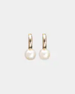 Amelie pearl hoops, pearl white