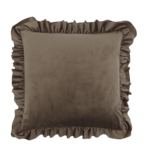 Aix pillowcase with frilled edge 45x45, mocca
