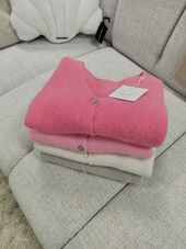 Neuletakki, tumma pinkki