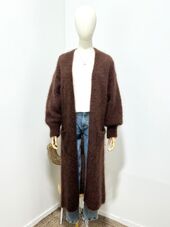 Long mohair cardigan, brown