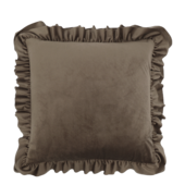 Aix pillowcase with frilled edge 45x45, mocca