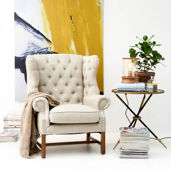 Franklin park wing chair, linen flax
