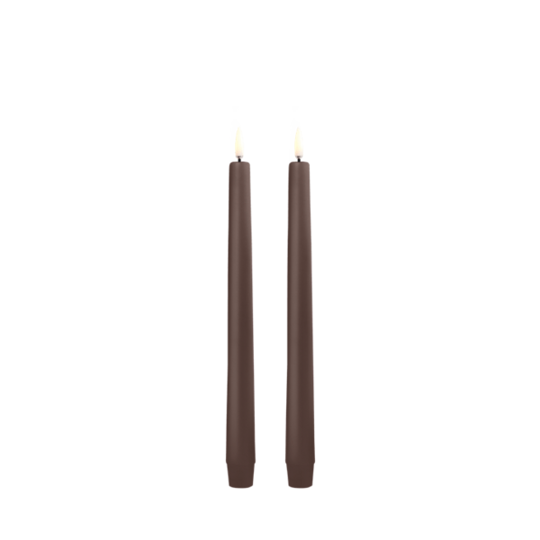 Led taper candle 2pcs, brown