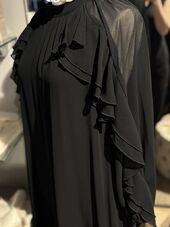 Dress with ruffles, black