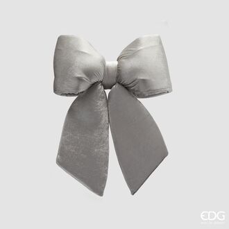 Velvet bow 43x40, grey