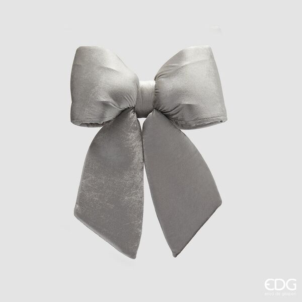 Velvet bow 43x40, grey