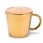 Tea cup thank you 350ml, gold ecru