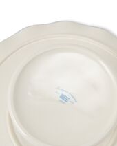 Stoneware Wavy Cake Stand, White/Blue