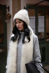 Aurora scarf 35x160, full cream