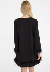 Aboa feather dress, black