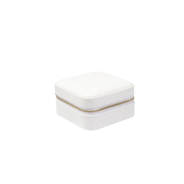 Leather jewellery box mini, off white