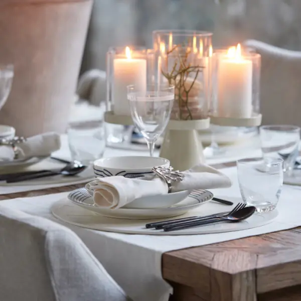 Table runner white 150x50 2pcs