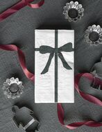Rosett napkin, white/green