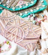 Käsilaukku, pinkki/beige