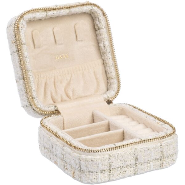 Tweed jewellery box mini, vanilla