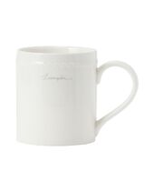 Porcelain mug, white/beige