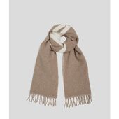 K/signature woven scarf, ash grey/cement