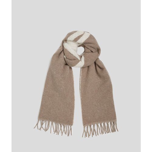 K/signature woven scarf, ash grey/cement
