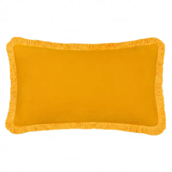 Soleil embroidered cushion cover 30x50, yellow