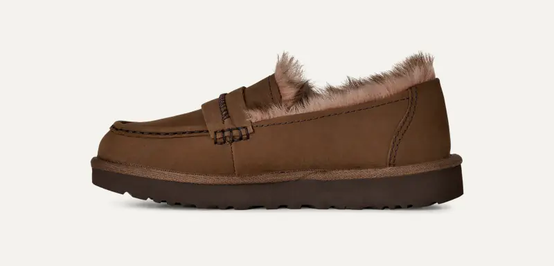 Ellis nubuck loafer, dark chestnut