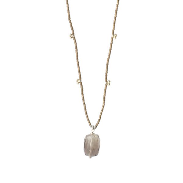 Cherish smokey quartz silver necklace
