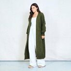 Long mohair cardigan, khaki