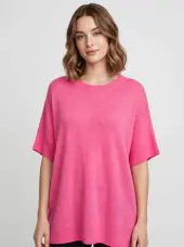 Estheme Oversized short sleeve knit, Pink