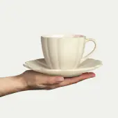 Oyster cup & saucer 17,5cm, sand