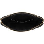 Leather quilted pouch medium, black