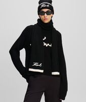 K/Signature knit scarf, black/white