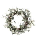 Wreath with berries & snow 45cm, green