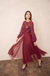 Aria tulle skirt, bordeaux