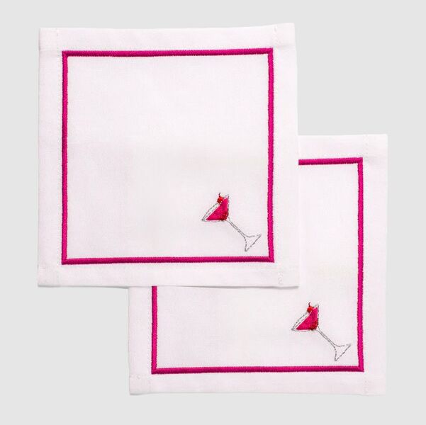 Cocktail napkin set, Cosmopolitan