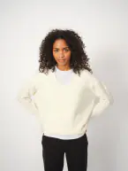 Thora V-neck knit, ecru