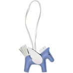 Pony bag charm, blue/white
