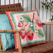 Anemone strawberries ourdoor cushion 43x43, multi