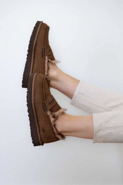 Ellis nubuck loafer, dark chestnut